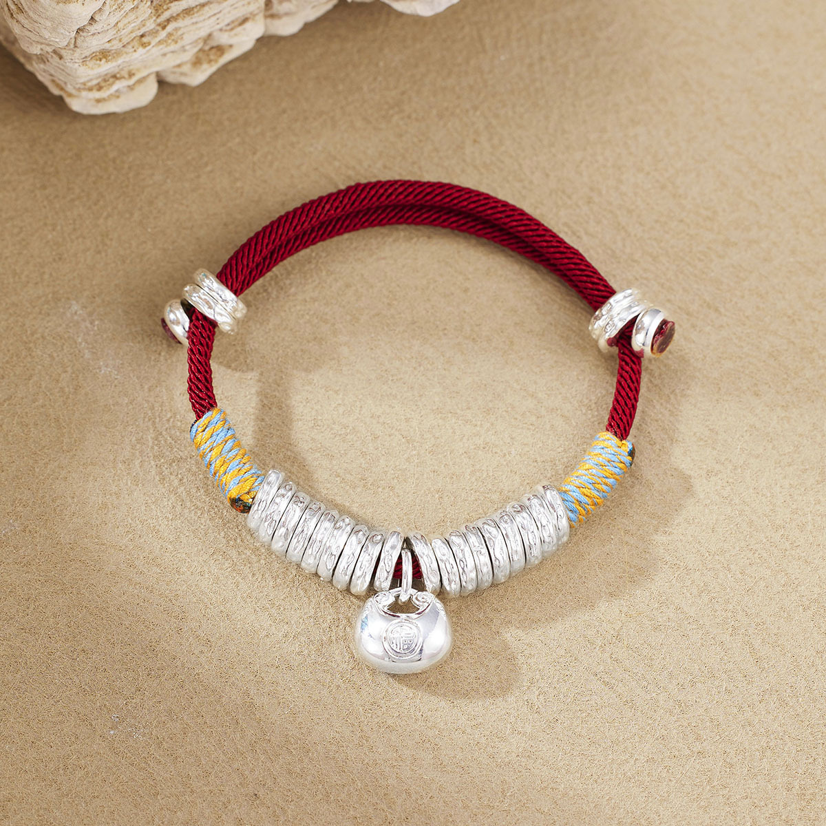 足银手链 货号（0528）足银手工编织如意盘缠手绳