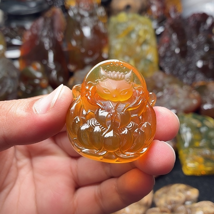 琥珀未镶嵌颈饰59