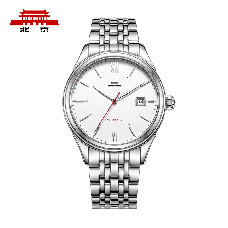 【北京手表】经典系列中国圆机械表日历简约大气送男朋友手表