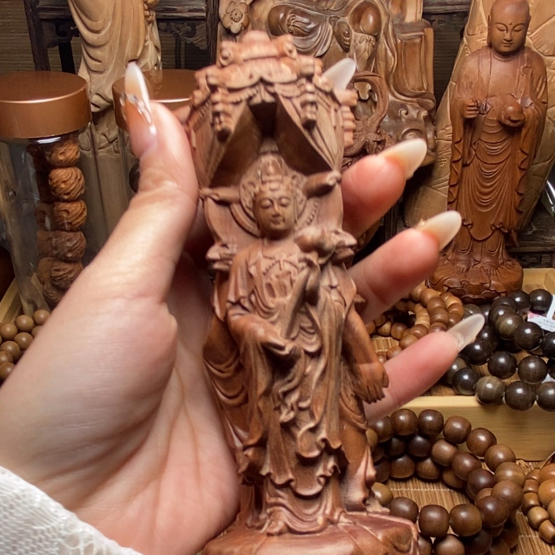 檀香木把件可*手串摆件瑕疵