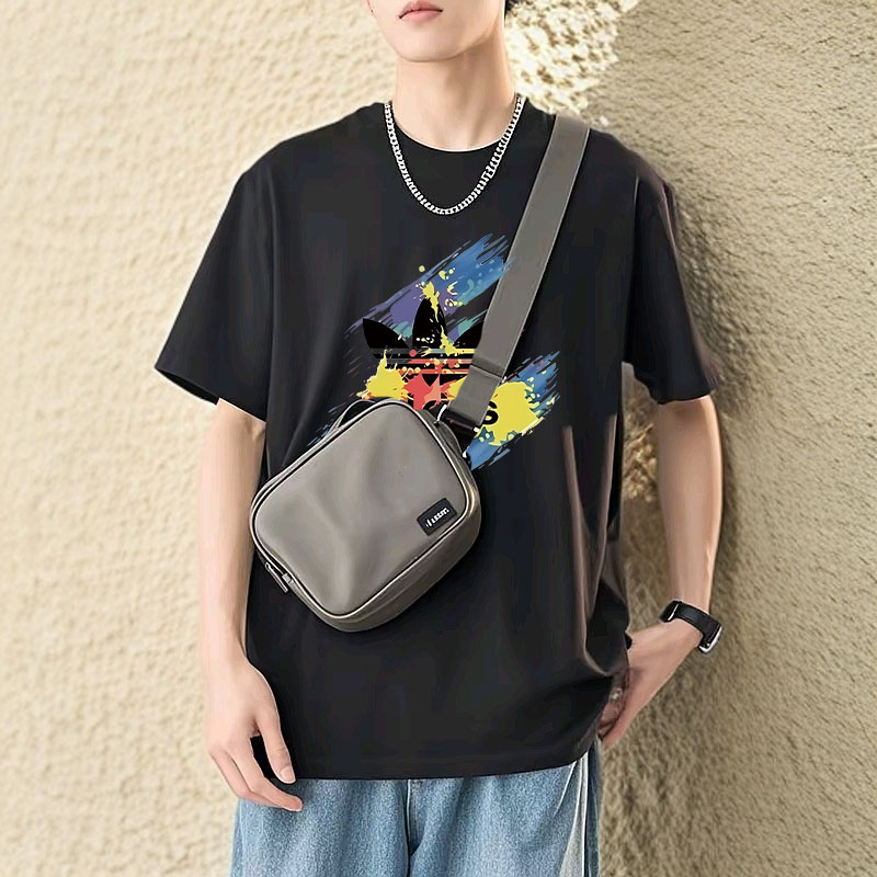 116潮牌T恤男女同款时尚百搭圆领印花t恤短袖五彩迪