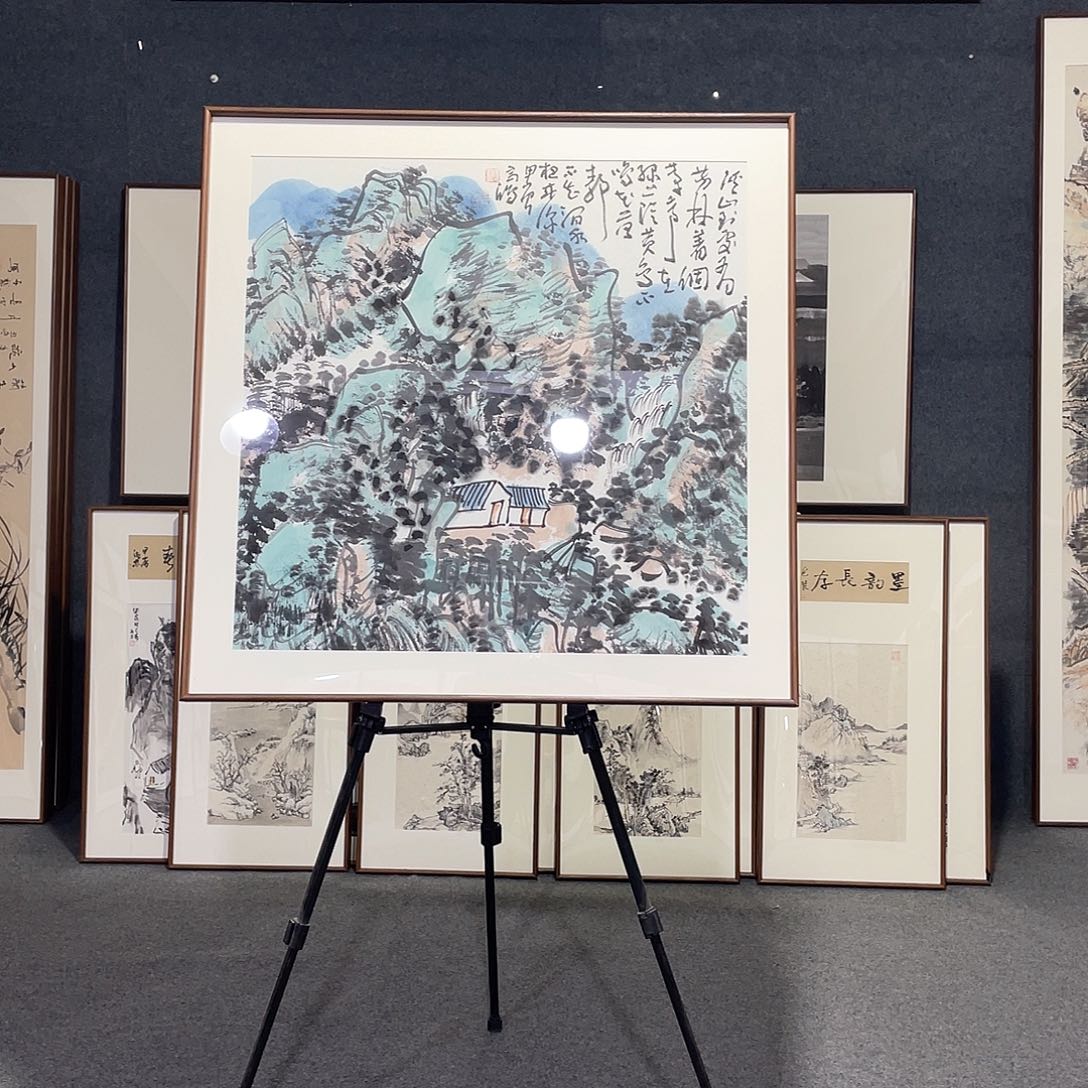 国画手绘画作品带框发货