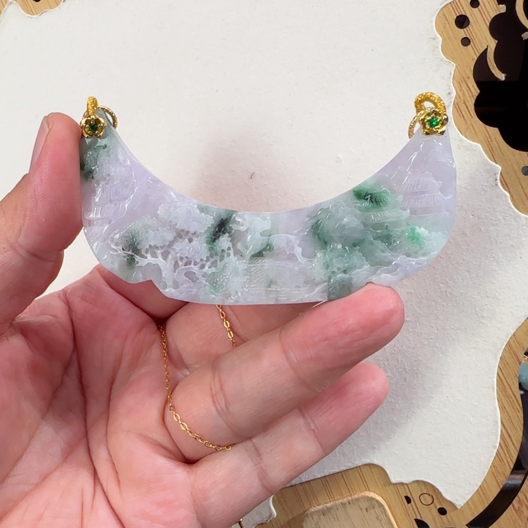 翡翠颈饰未镶嵌仿古