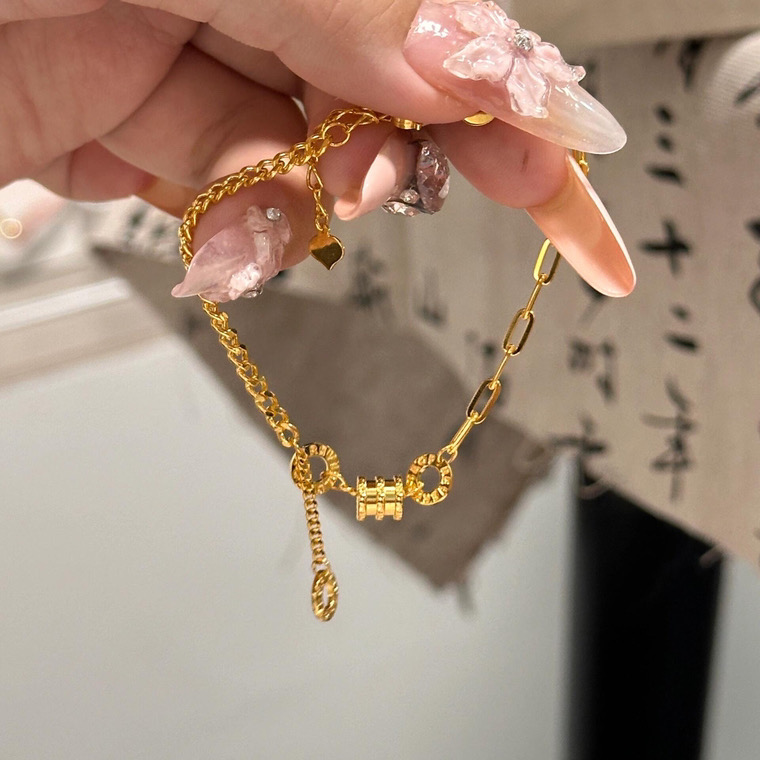 钛钢手链 轻奢流苏路路通转运珠小蛮腰气质手链C141