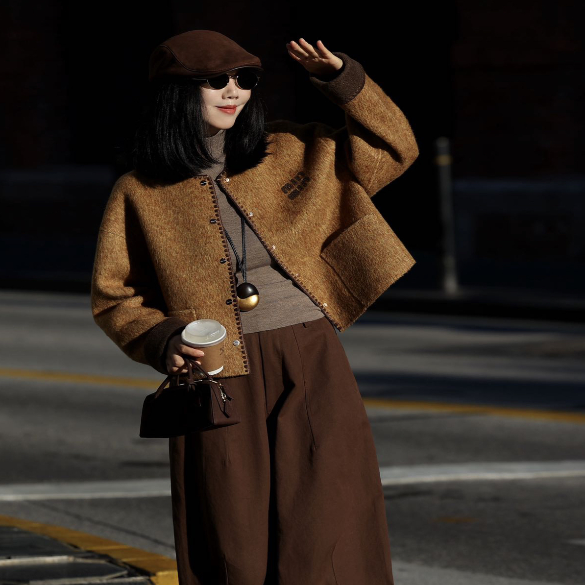 2025时尚优雅气质女装含羊毛双面外套