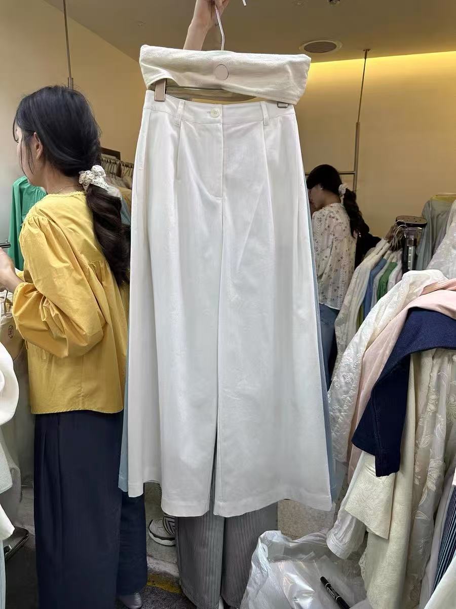 1800 女士高腰后橡筋简约通勤百搭阔腿裤 F80 三楼