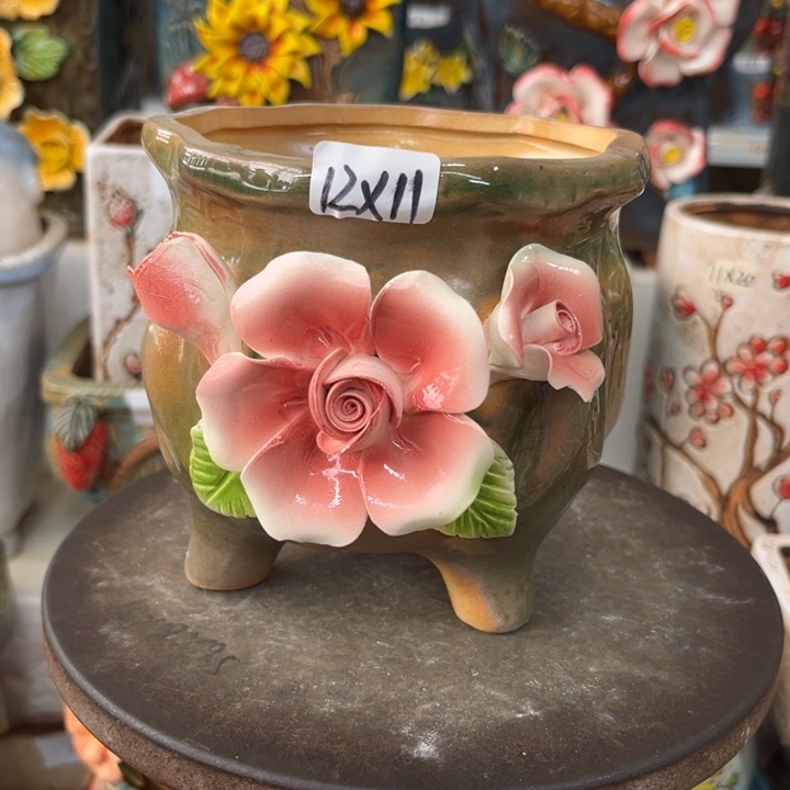 紫砂花盆粗陶材质多肉花盆