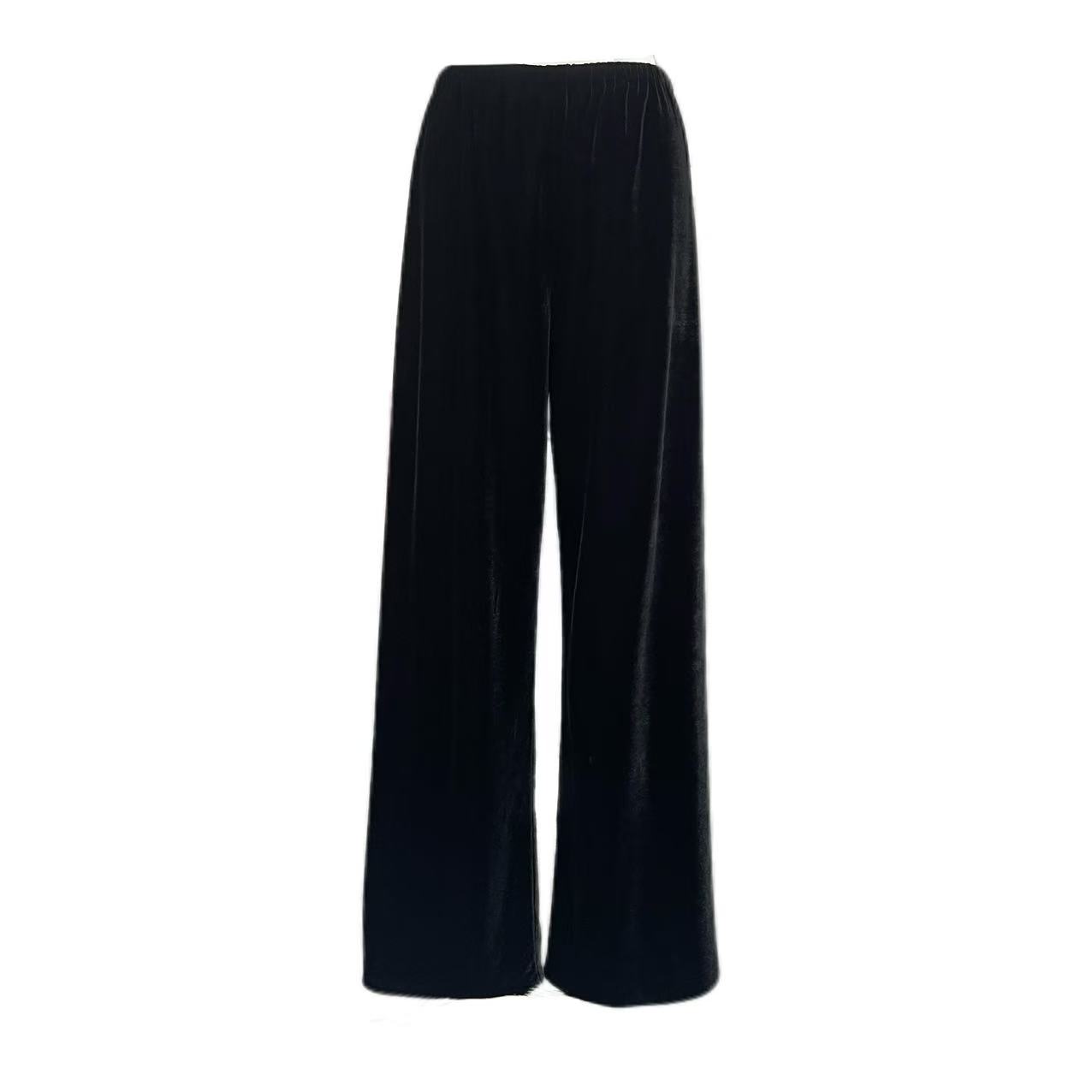 轻奢定制显瘦黑丝绒休闲裤 25A0318