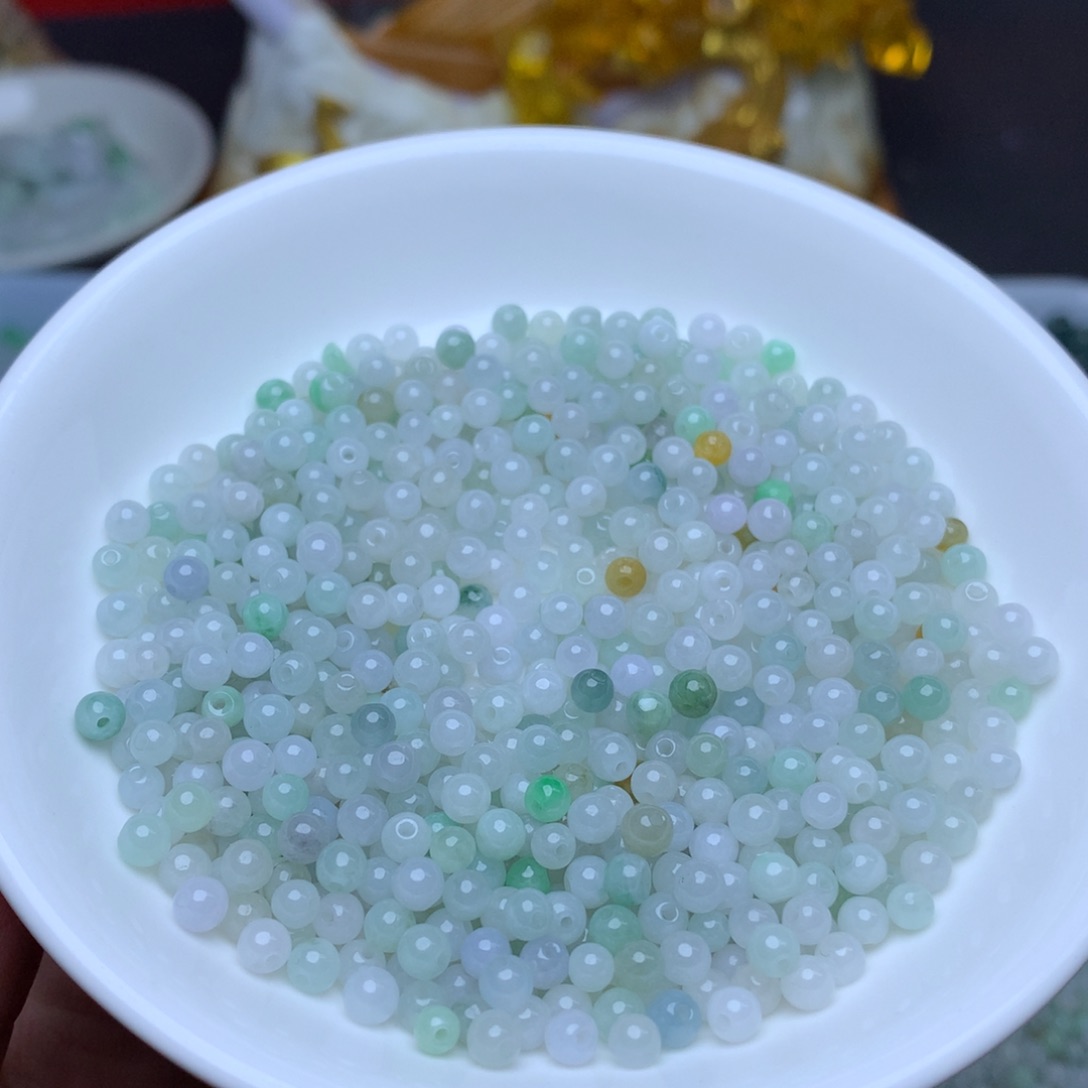 【闪购商品】翡翠手链未镶嵌卡3.8冰绿白100个