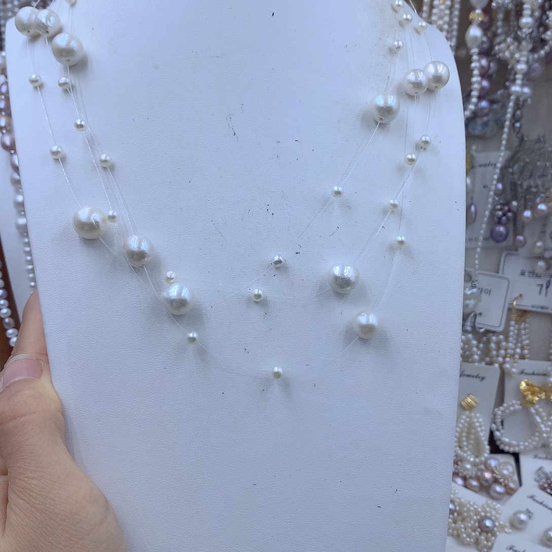 叶***荐淡水珍珠项链耳饰银S925镶嵌