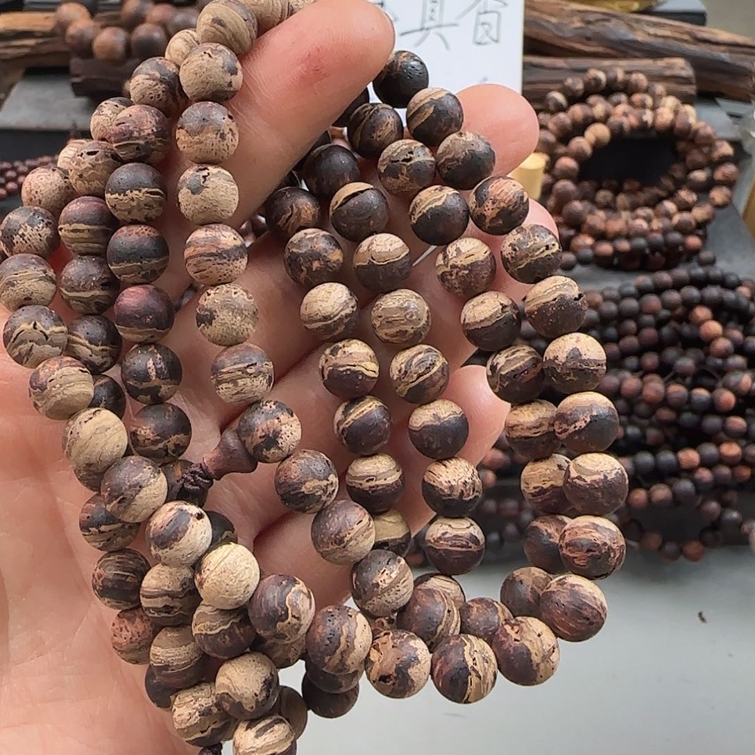 降真香手串/手链0.8×108黄金甲融合甲无胶