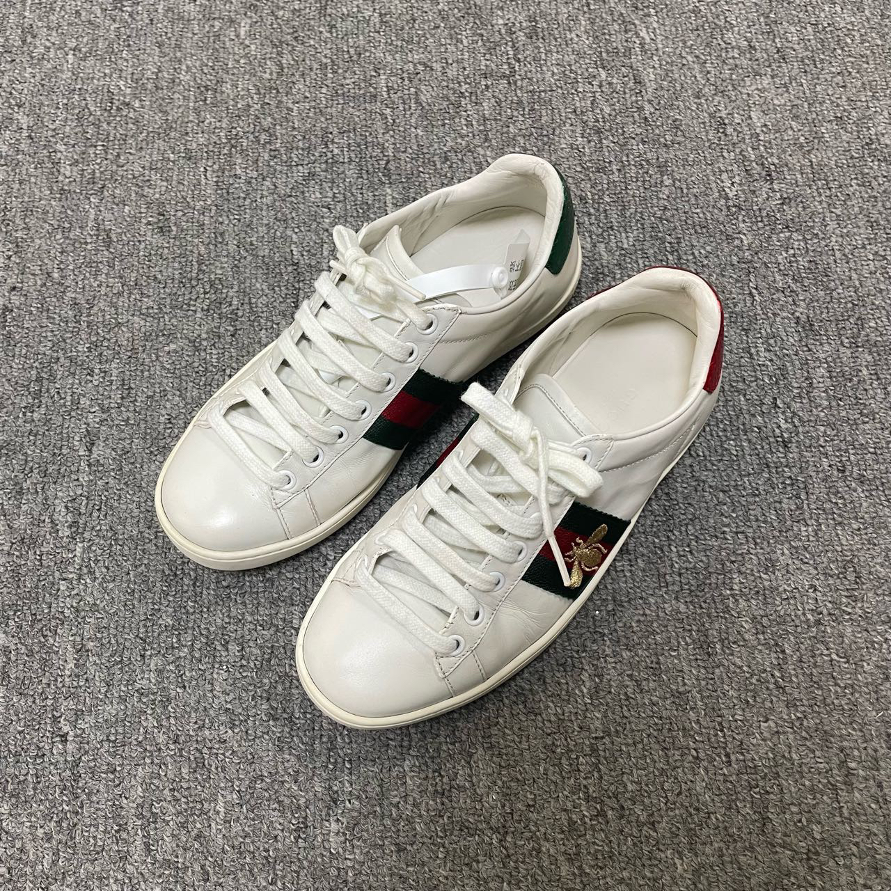 95新 GUCCI/古驰 ACE 系带低帮时尚板鞋  34.5码/3890