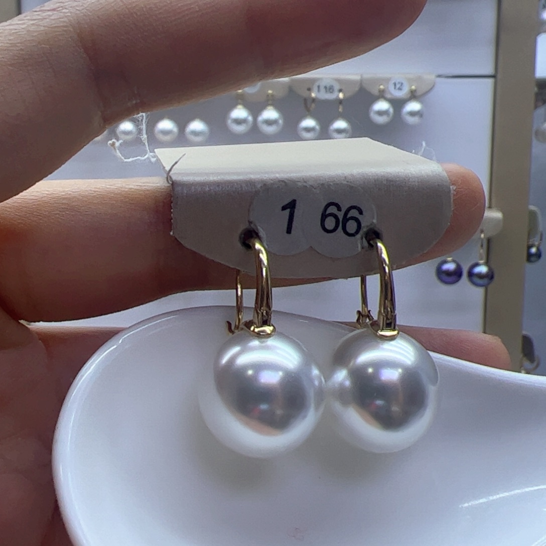 淡水珍珠耳饰18K金镶嵌