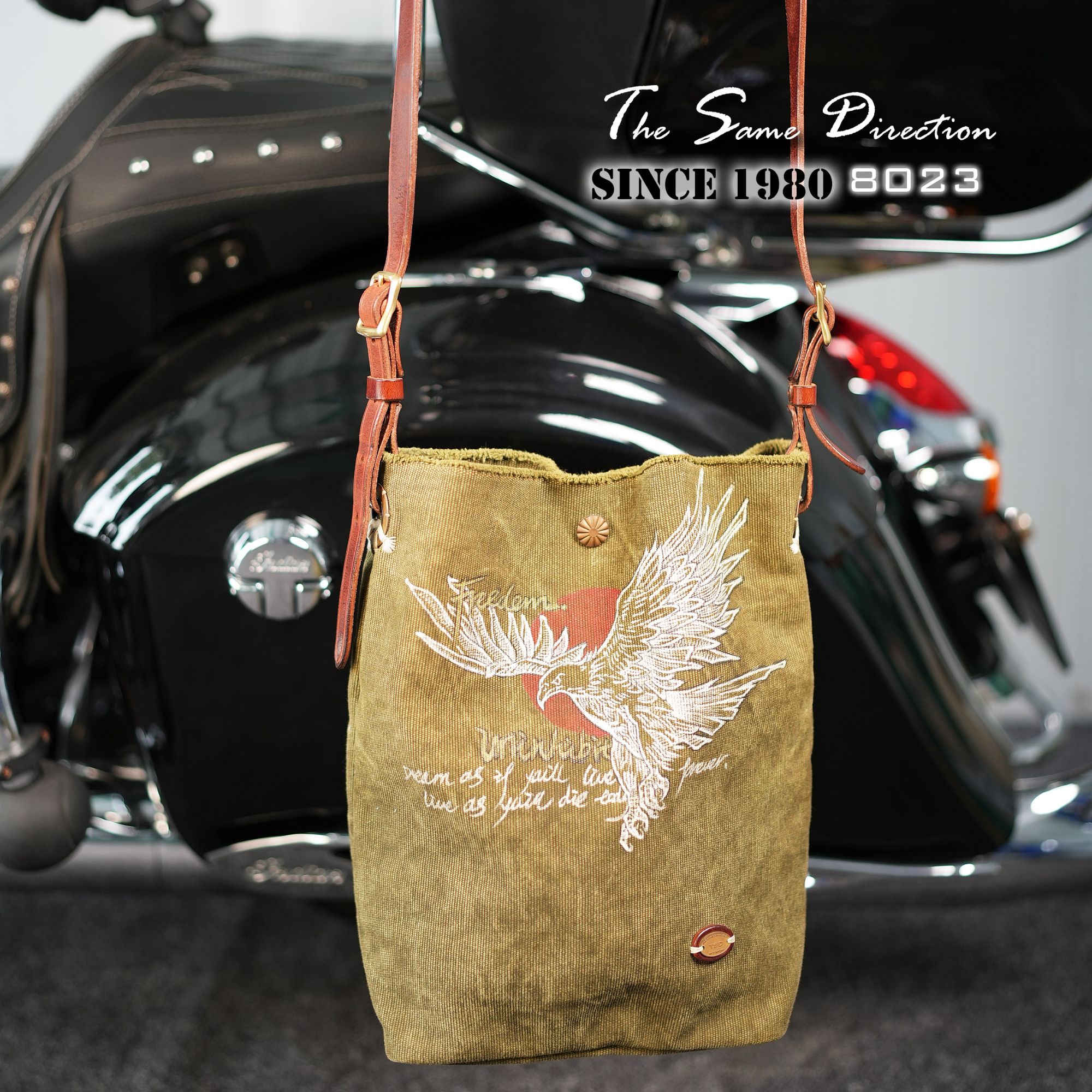 通勤水洗帆布单肩桶包-8023