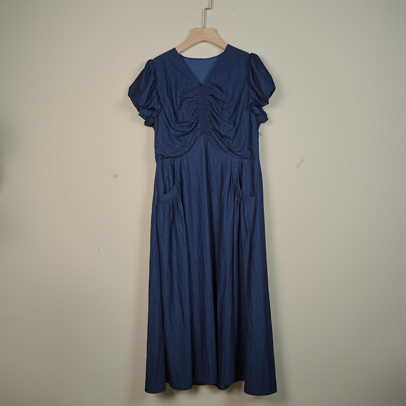 PARKVIEW/百芙川连衣裙蕾丝气质蓝色时尚休闲女士夏季深蓝BH1048