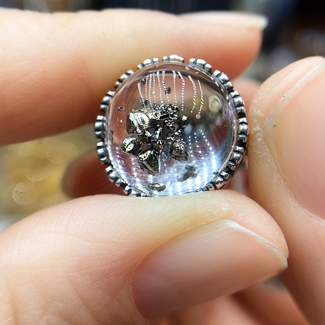 水晶戒指银S925镶嵌十***@