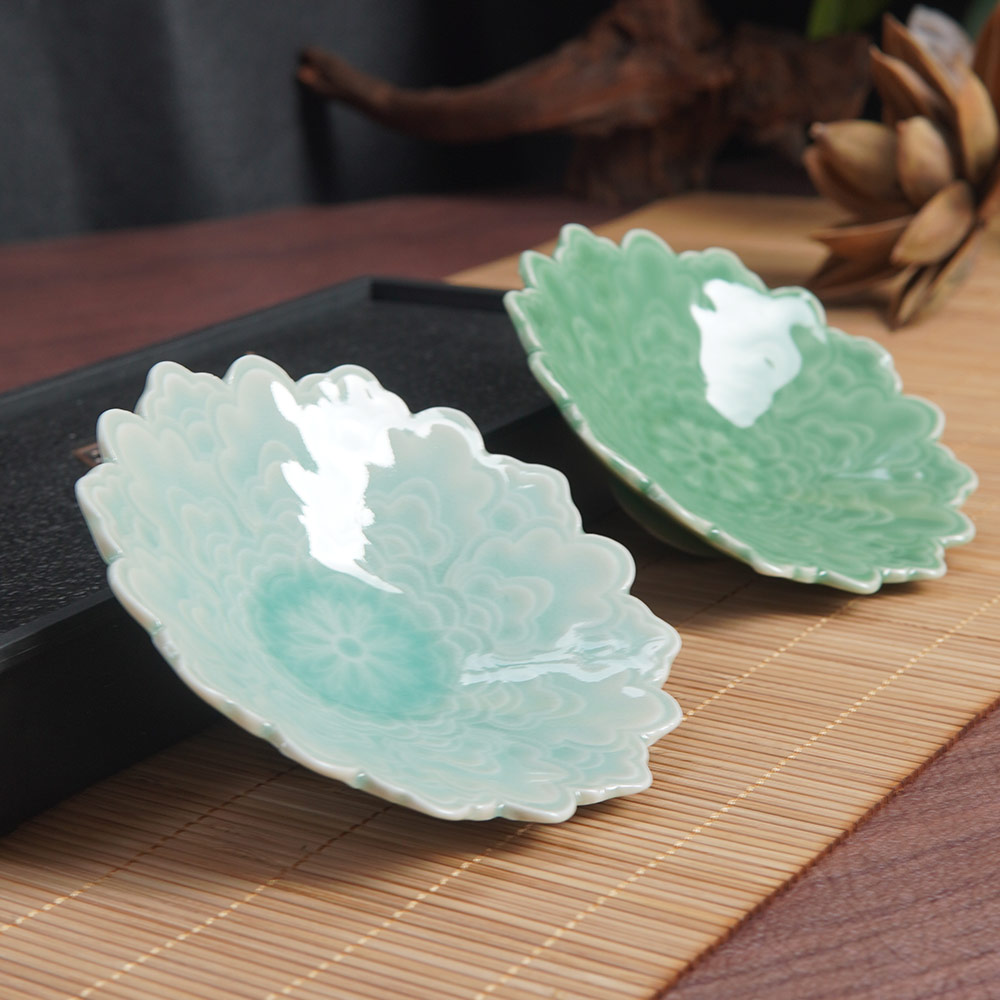 云间青瓷手工茶杯垫中式陶瓷茶垫杯托手工茶道配件茶托隔热垫