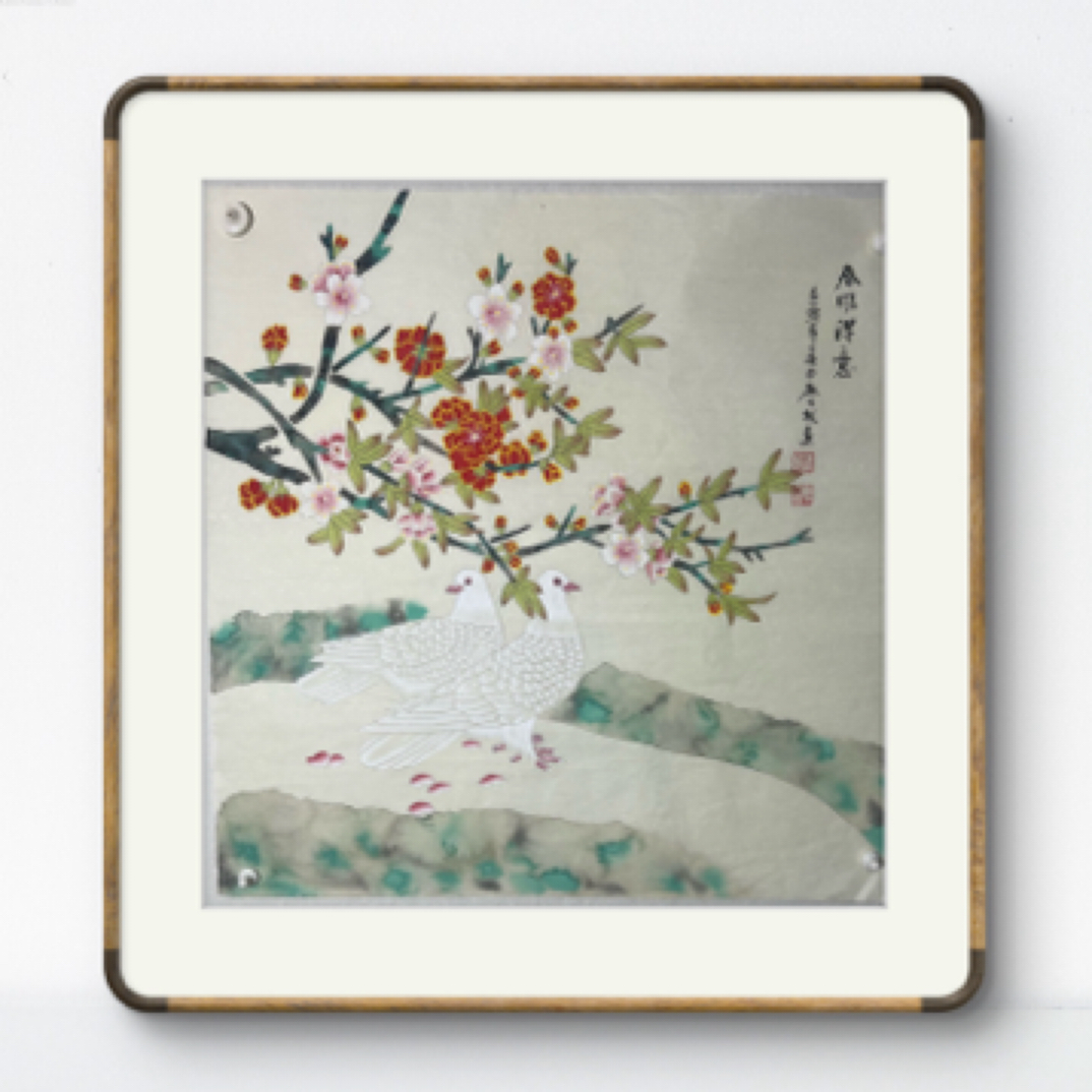 李庆友斗方花鸟工笔