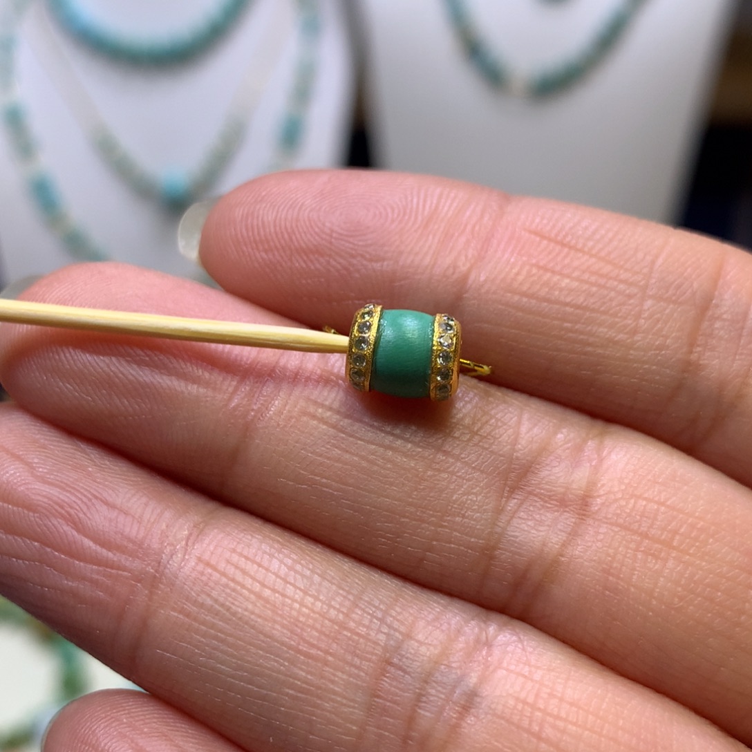 绿松石18K金镶嵌配饰