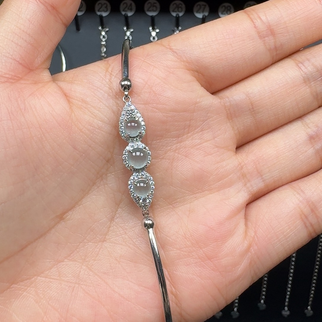 翡翠银S925镶嵌手链