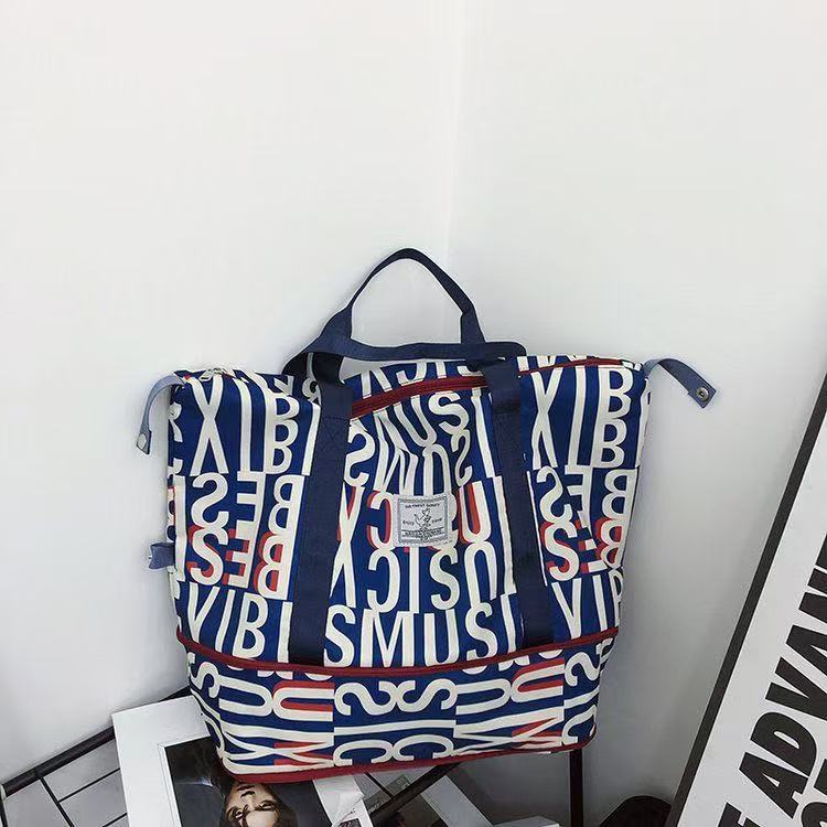 时尚干湿分离运动简约风旅行包日系旅行袋蓝色单肩