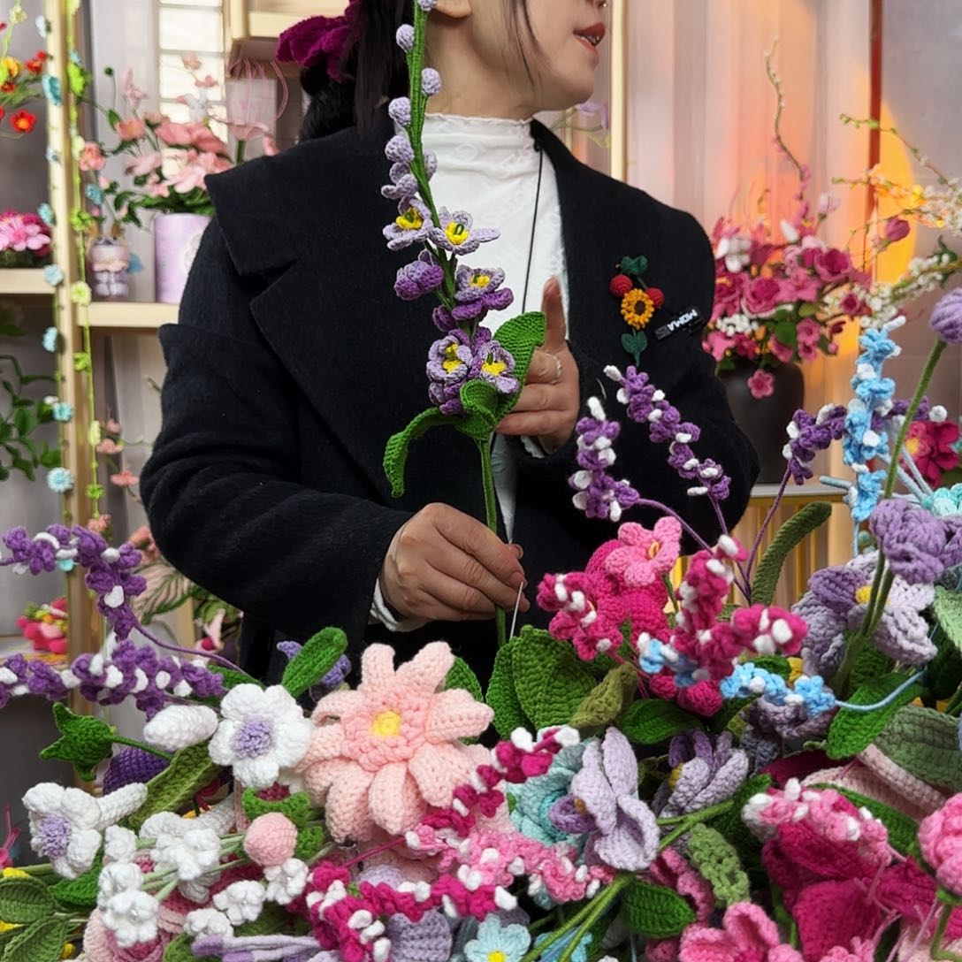 纯手工钩织钩织花束