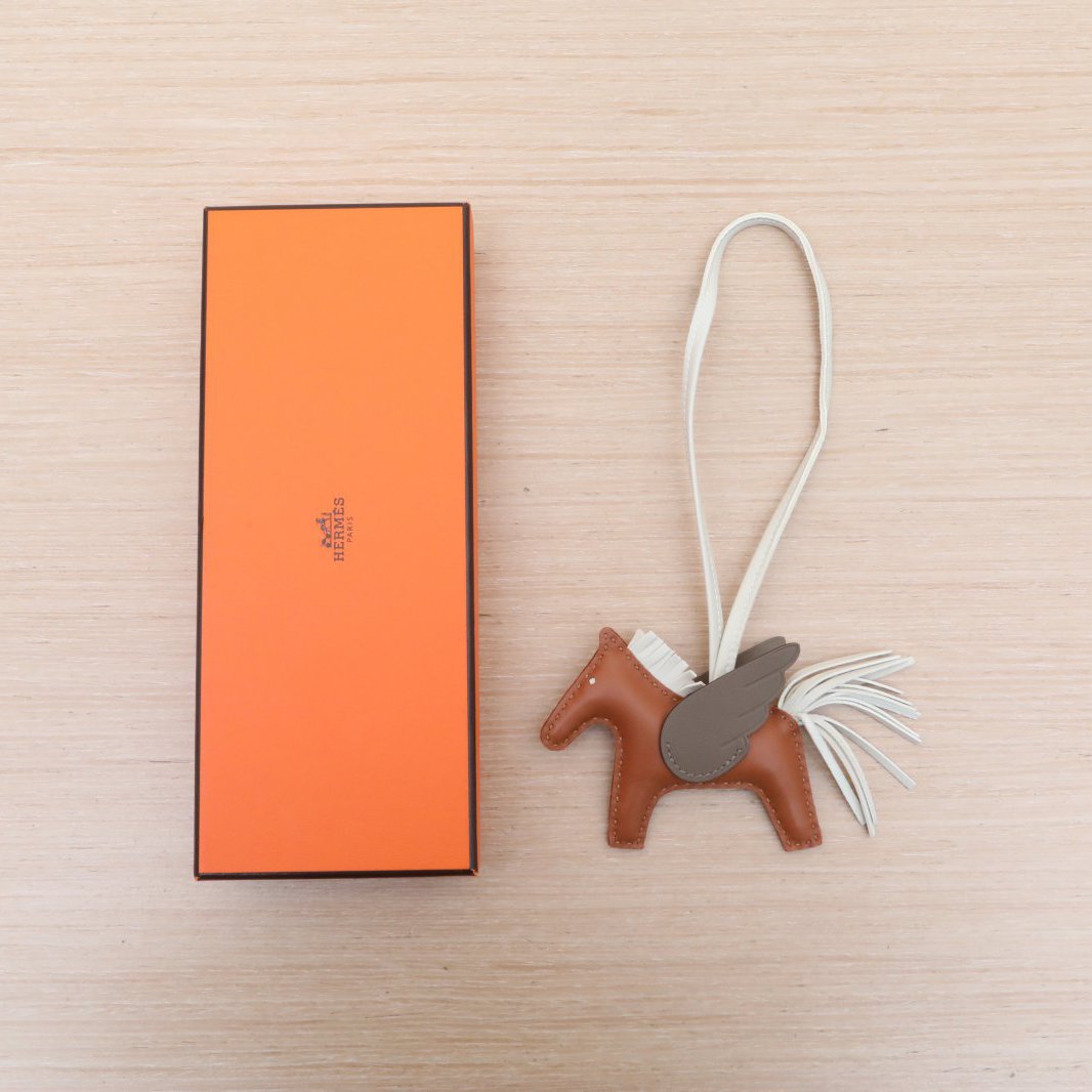 99新 Hermes/爱马仕 小花柳 Rodeo Pegase 小飞马 茶色 挂件