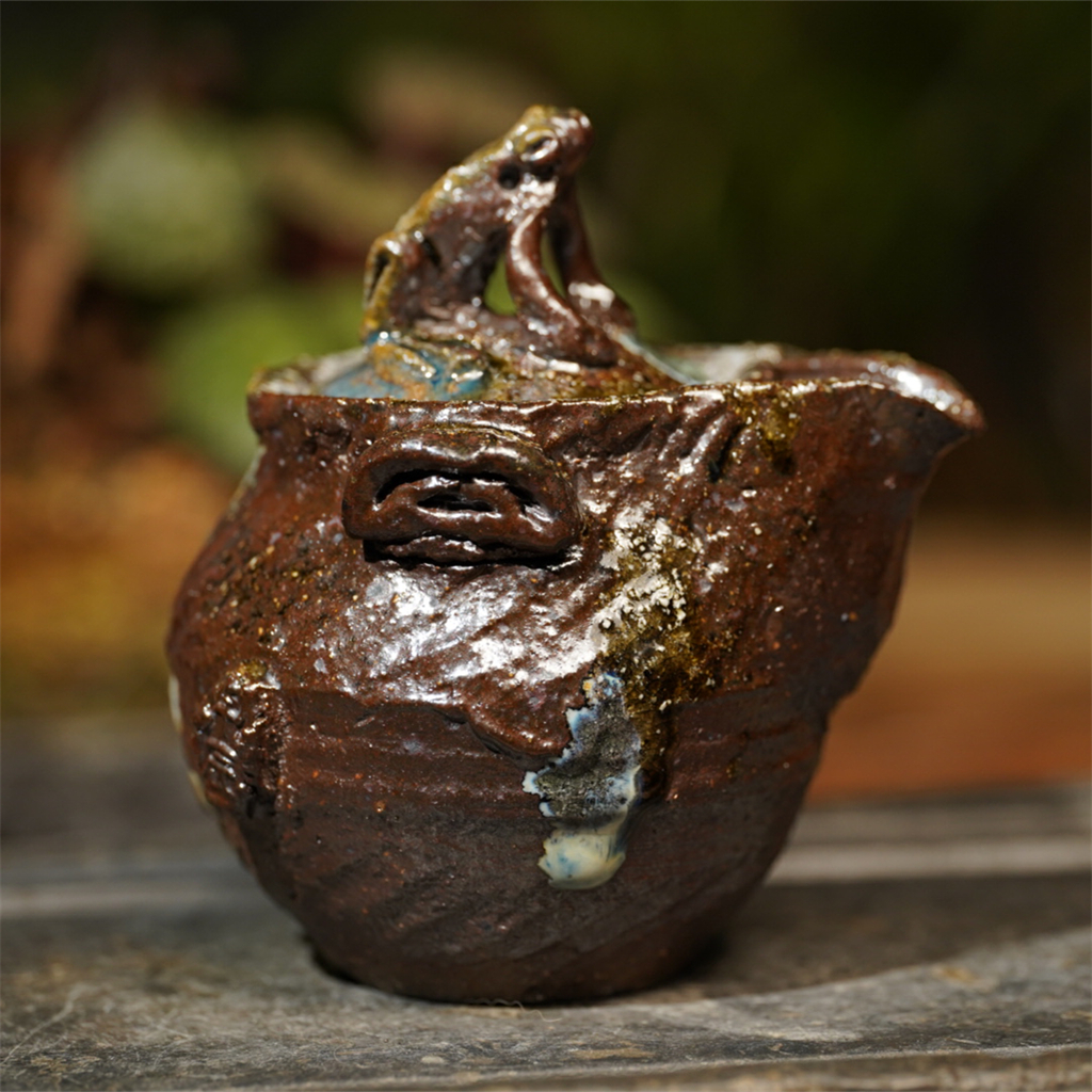 澄州古窑蛙宝瓶石仓系列200ml 窑宝窑变油润玻化原矿陶泥 箐山堂