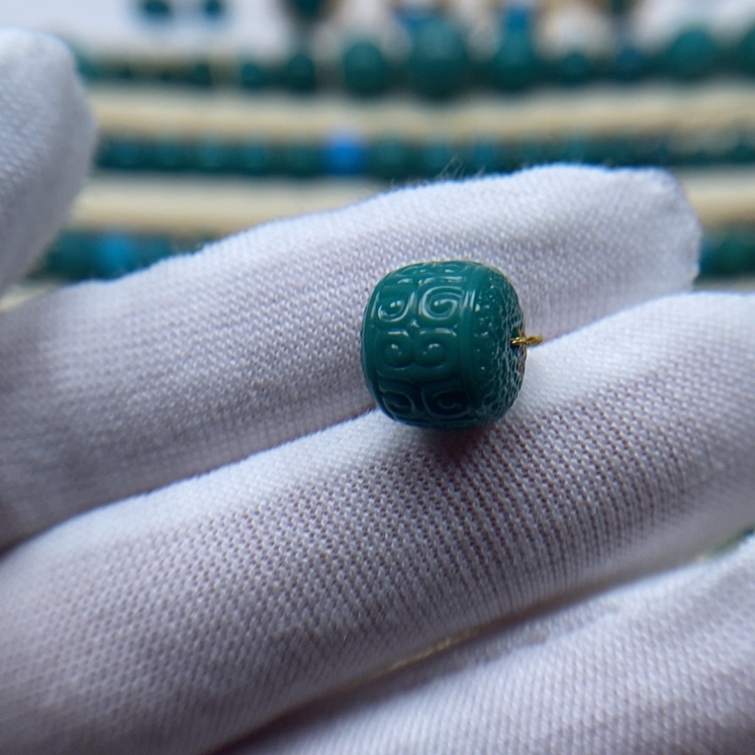 绿松石未镶嵌珠宝奇石回纹老型10.5mm