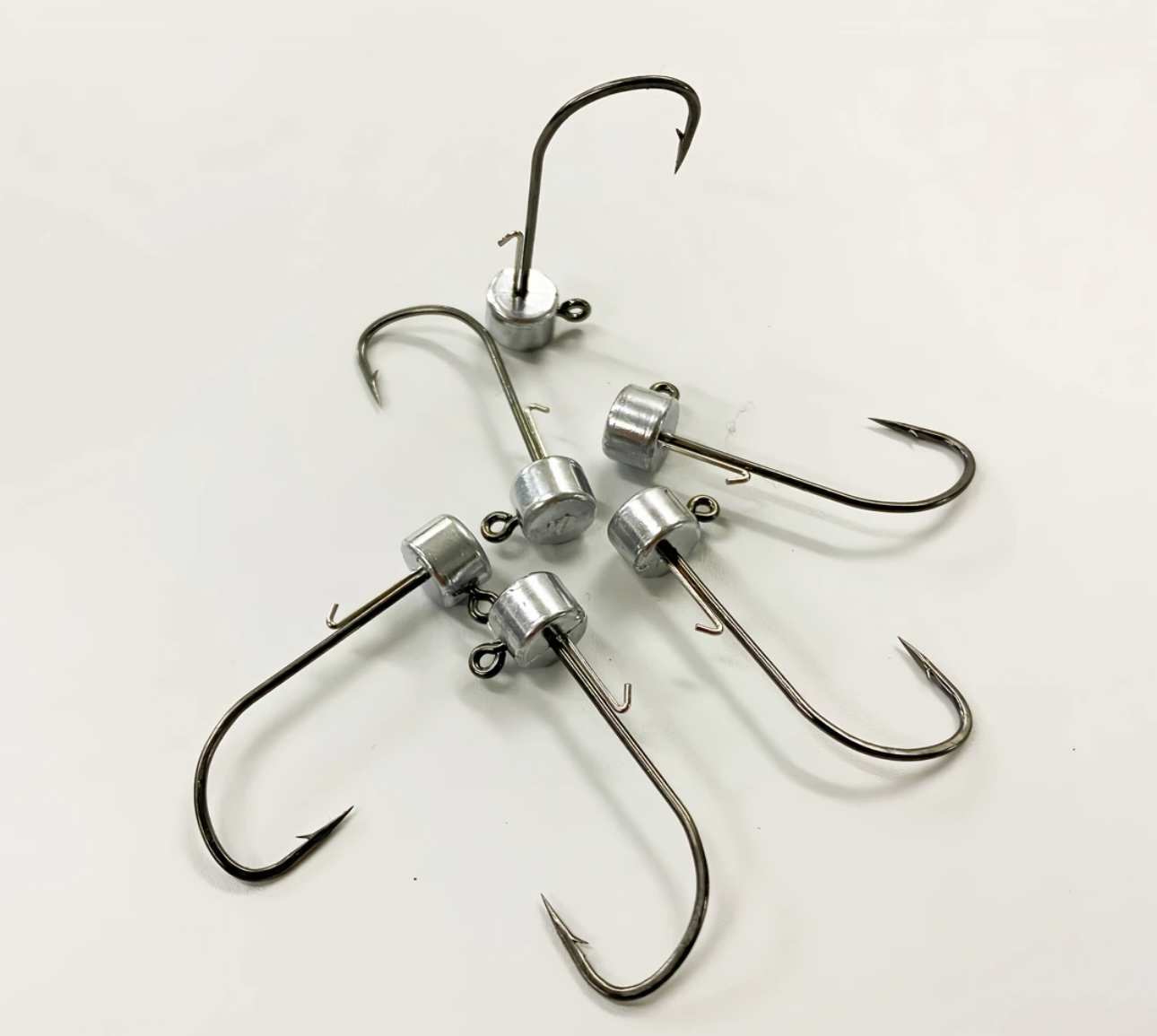 合金内德铅头钩无倒刺黑坑野钓蘑菇头钩浮水虾钩防挂底鲈鱼钩