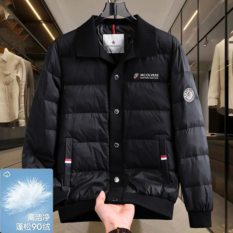 蒙家保暖翻领多口袋男男士免烫男士冬装修身外套大码男士短款时尚