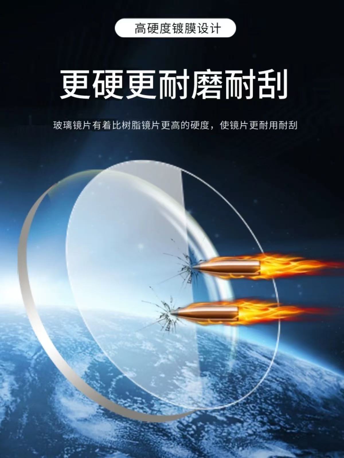高清超薄耐磨防辐射防紫外线非球面近视树脂镜片