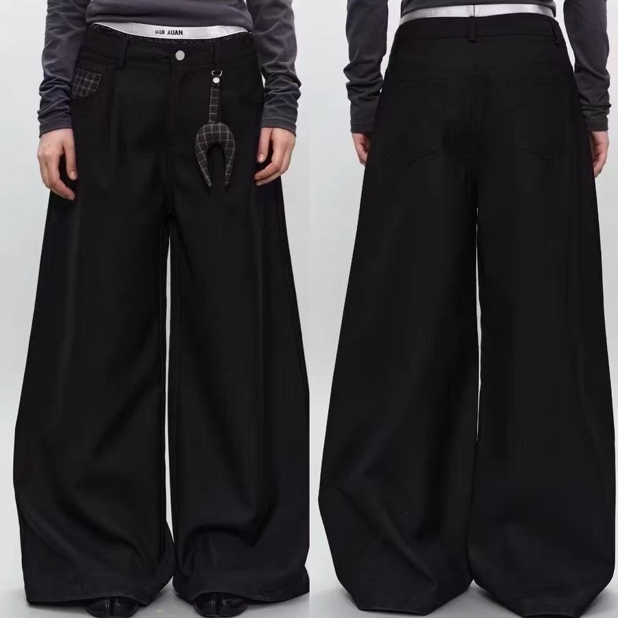 R13双腰头挂坠西裤