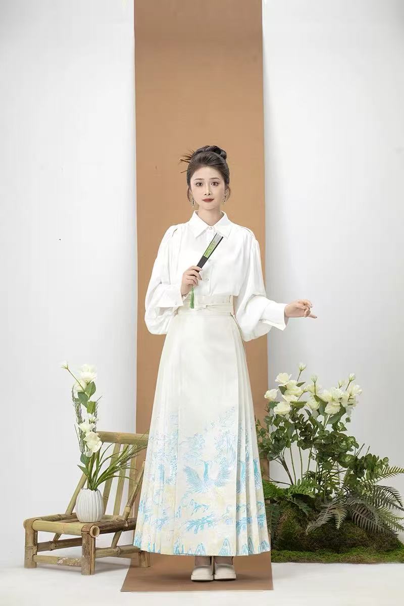 原创马面裙中国风汉服日常百搭