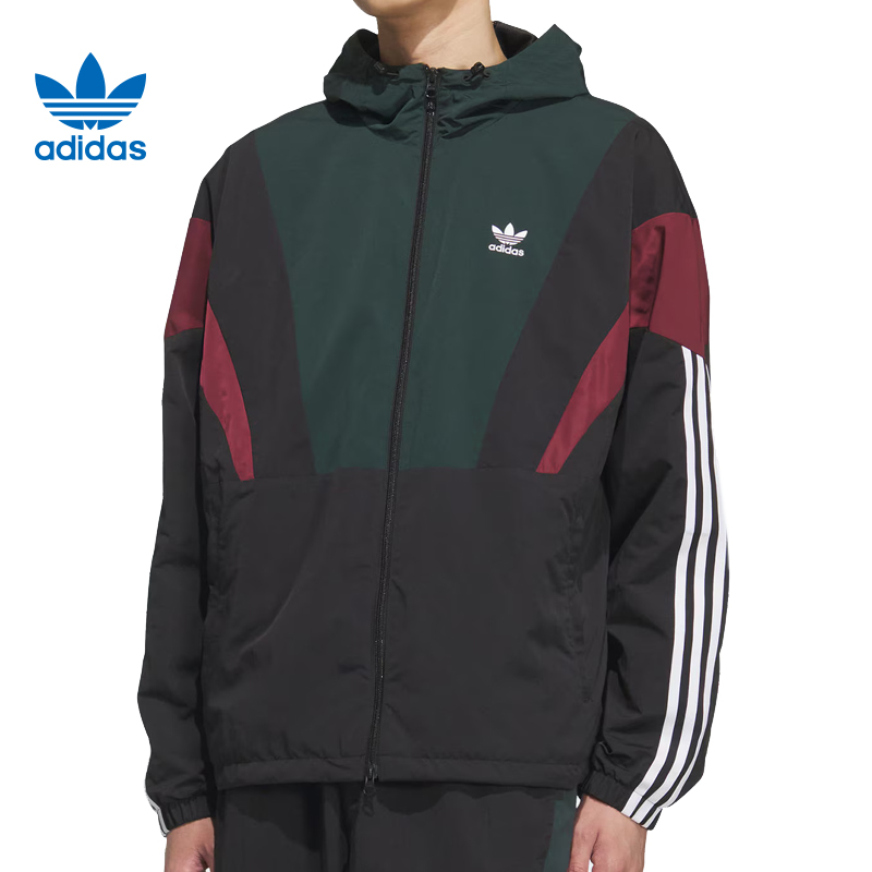 adidas阿迪达斯男子M BLOCK WB梭织无帽外套KC3125