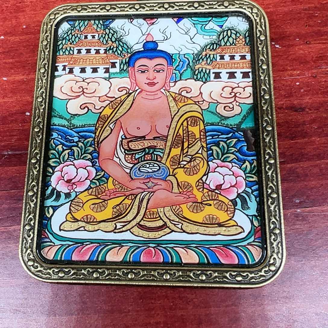 吊坠全手绘热贡唐卡阿弥陀佛