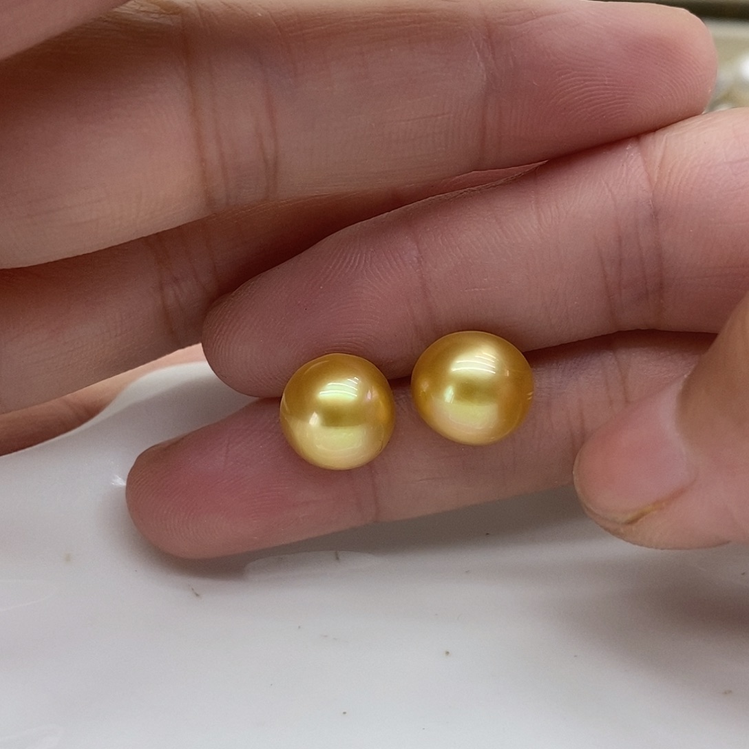 银S925镶嵌海水珍珠耳饰