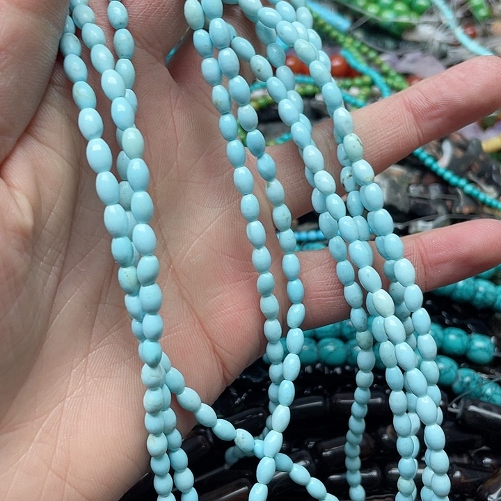 玛瑙/玉髓珠宝半成品未镶嵌一条4x6mm天然松米珠