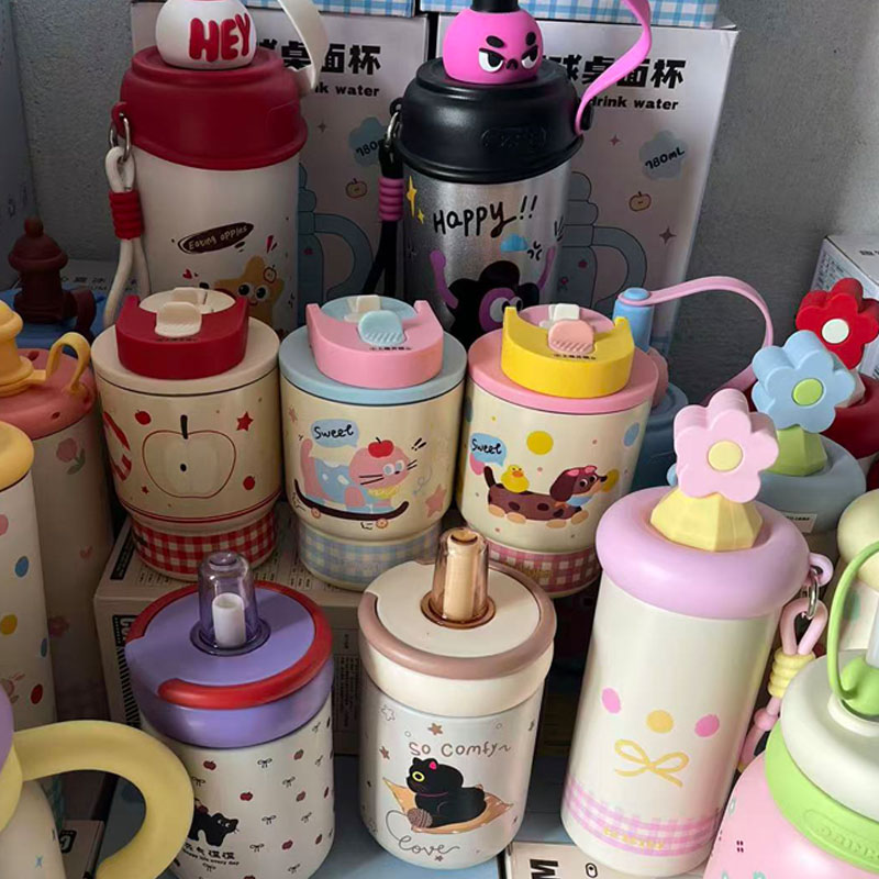 桌面保温杯便携直饮咖啡杯防锈不锈钢高品质可爱大容量水杯