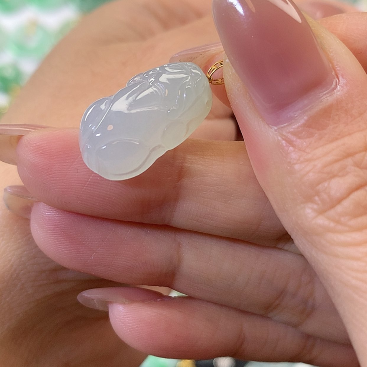 【闪购商品】翡翠吊坠(赠链)18K金镶嵌