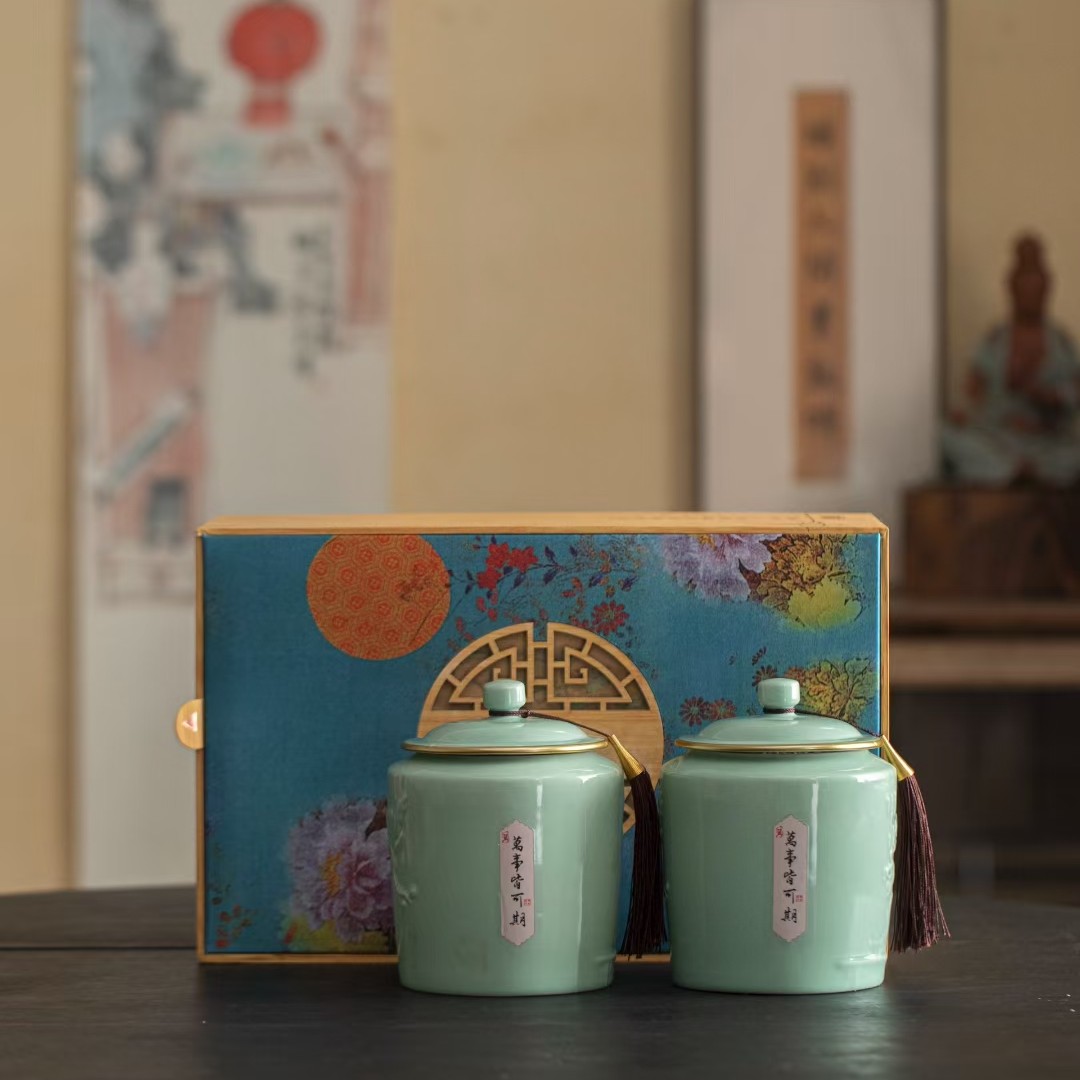 蓝色好运莲莲碧螺春高档礼盒装