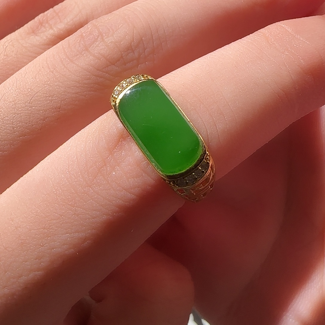 和田玉（碧玉）未镶嵌戒指