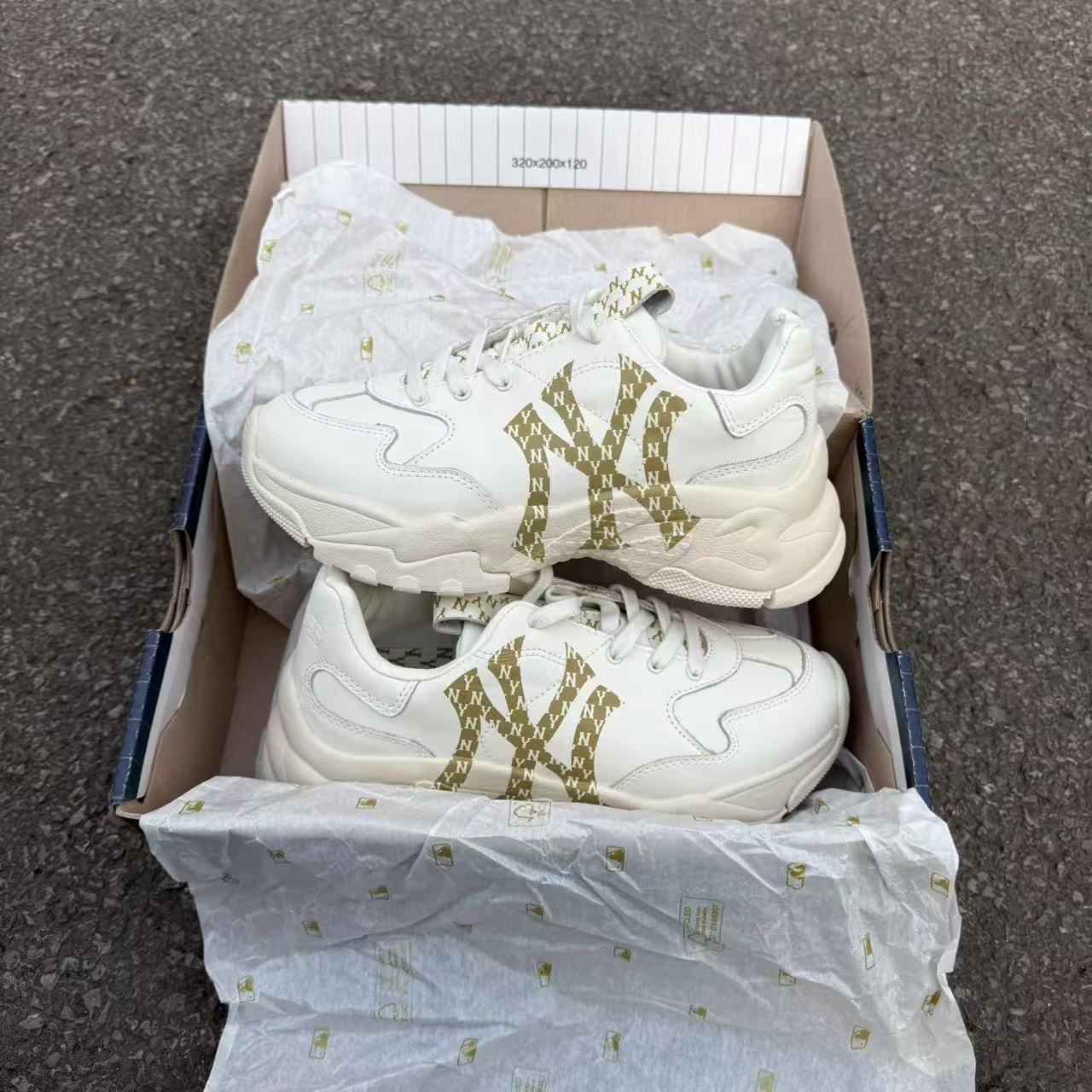 MLB Big Ball Chunky 舒适百搭 低帮老爹鞋 男女同款 白金 非原盒