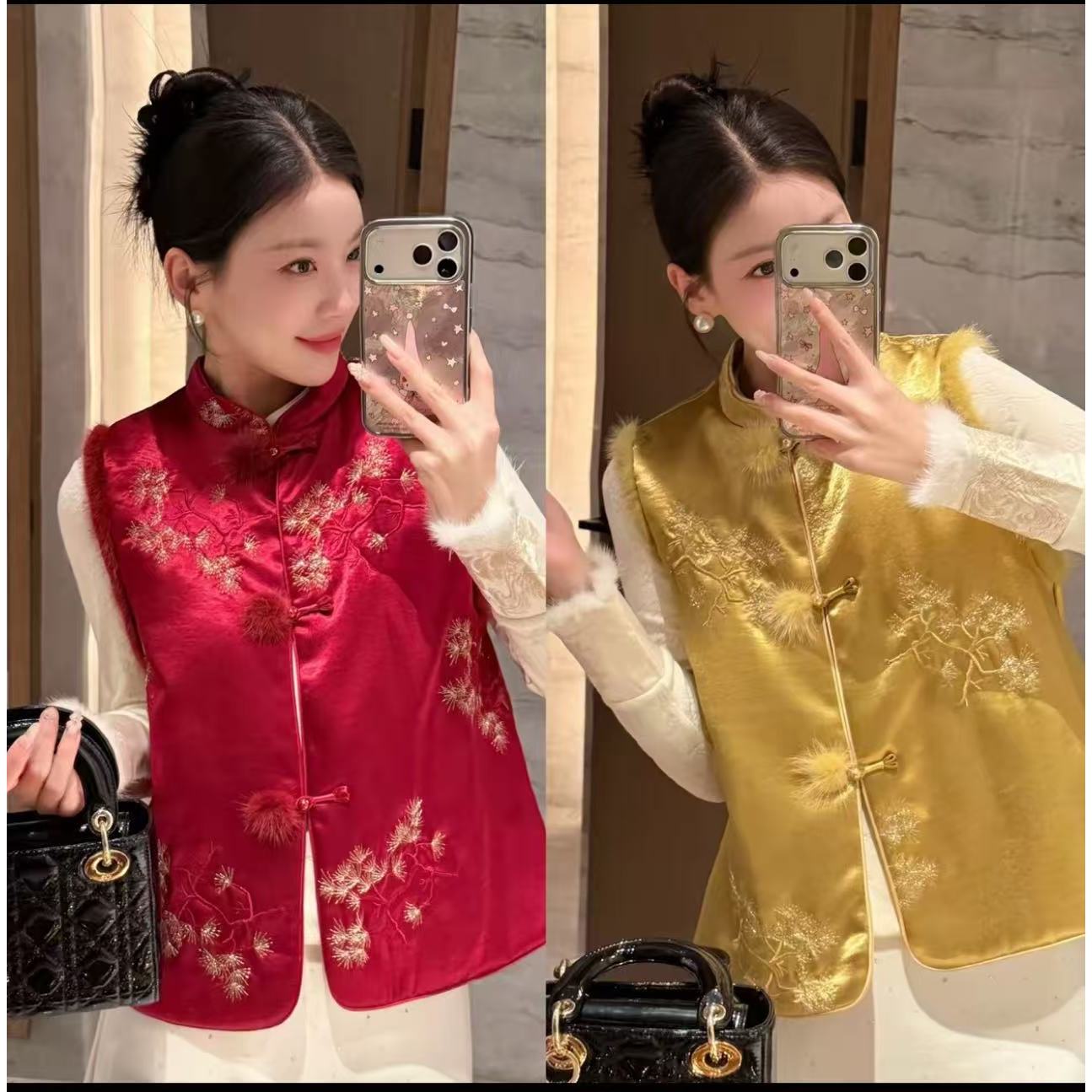 【坦姐严选 实体品质】新款国风夹棉马甲25563