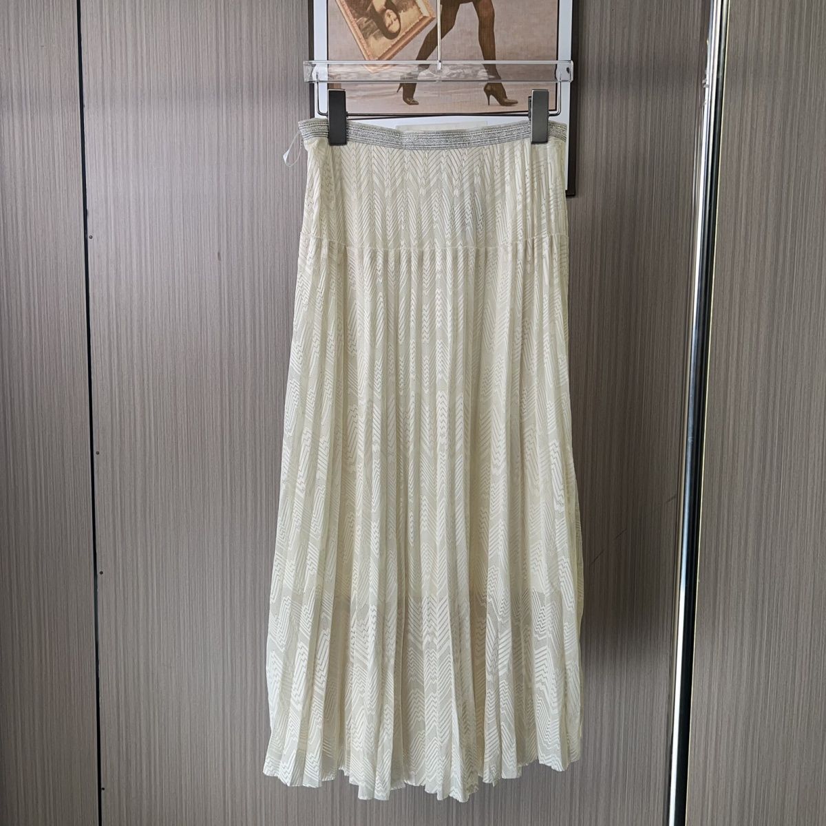 11017撤柜ATU百褶半身裙新款夏季高腰气质女装显瘦中长款蕾丝长裙