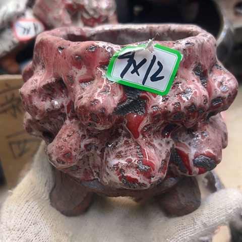 红陶粗陶花盆手工