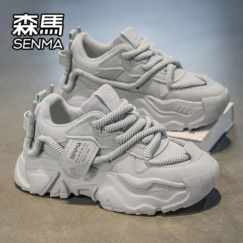 森马网红爆款男鞋春季情侣潮牌百搭休闲运动跑步厚底增高老爹潮鞋商品图