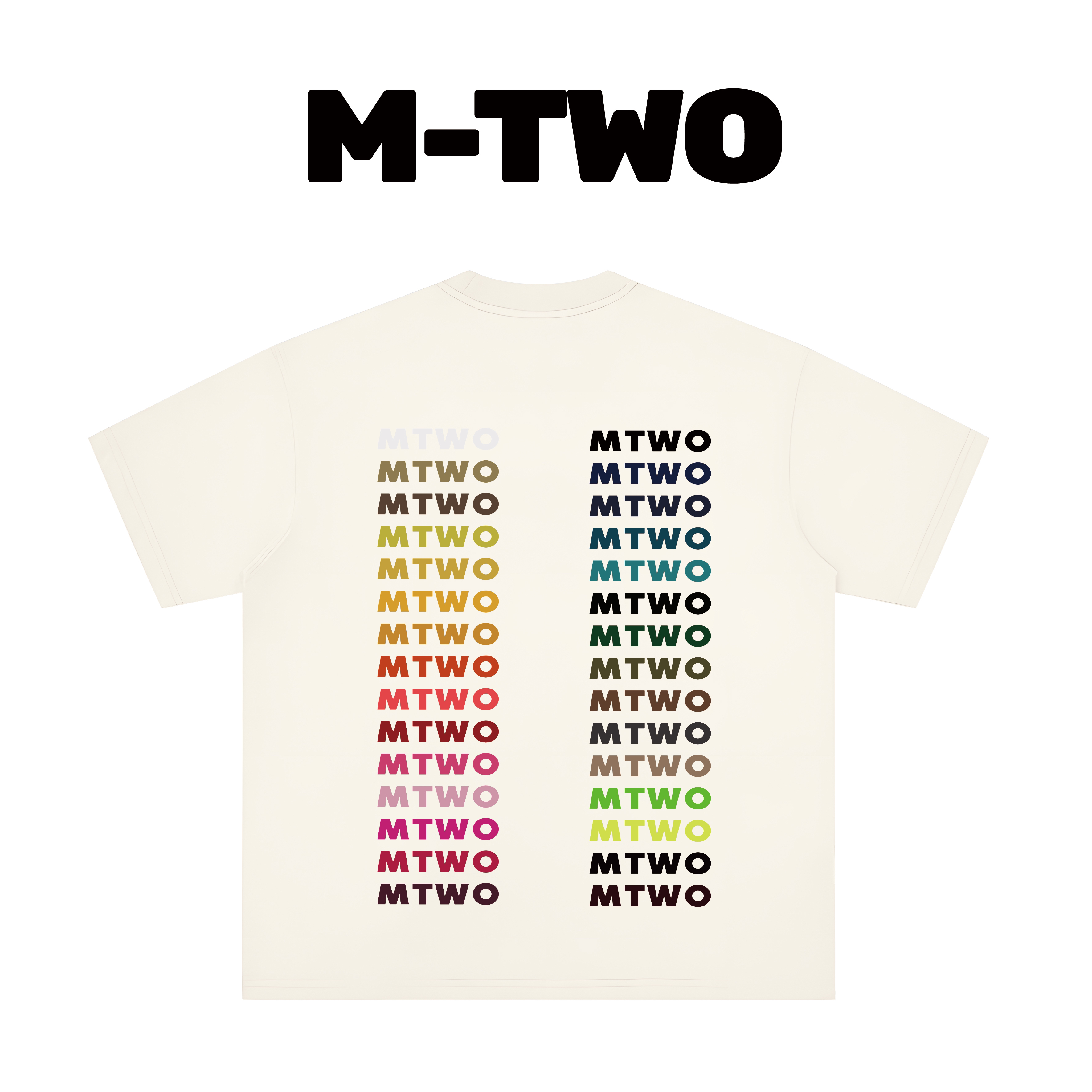 MTWO重磅高克重 彩色多字母 美式复古潮牌短袖