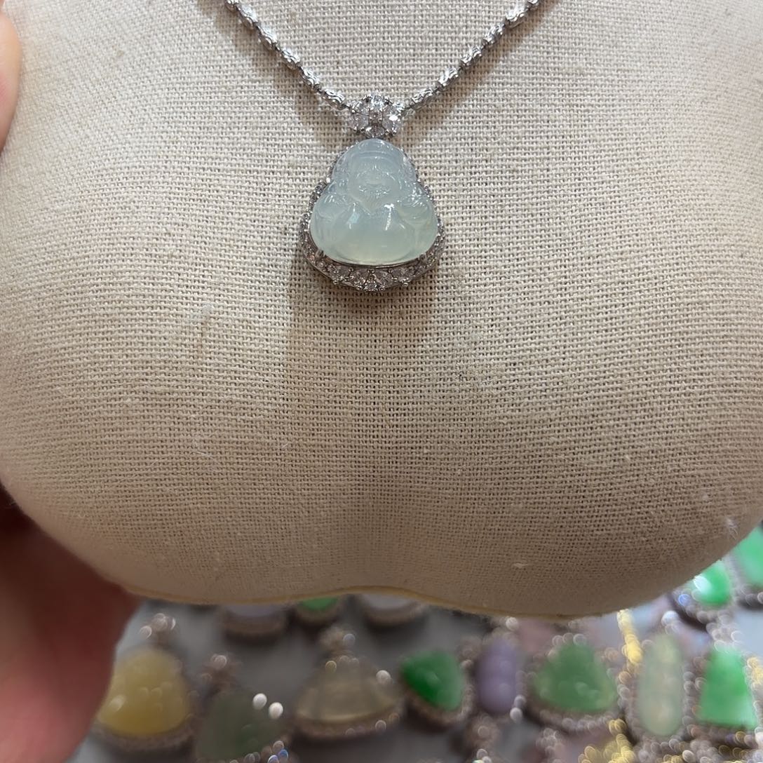 张***雨翡翠银S925镶嵌吊坠(不含链)