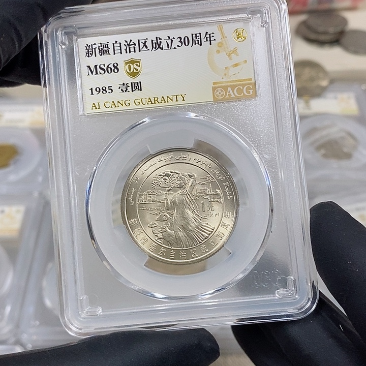 铜新疆纪念币一枚，68